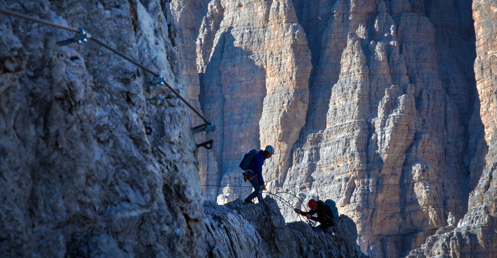 Thomas Zelger und Giordano Faletto auf dem Klettersteig Via delle Bocchette