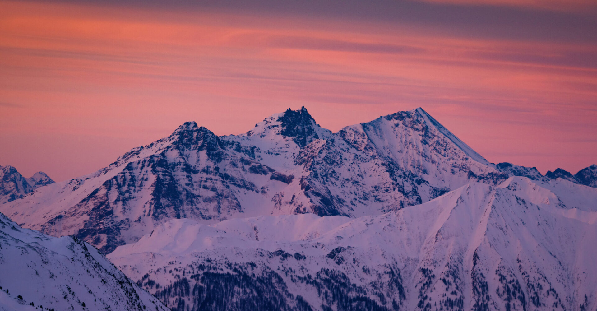 Landscape of the Hochzeiger in Jerzens, Austria on February 6, 2022